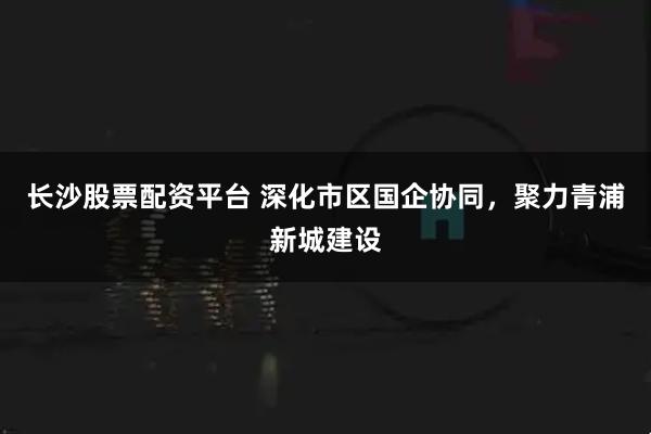 长沙股票配资平台 深化市区国企协同，聚力青浦新城建设